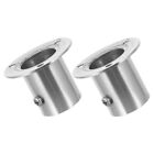 2 Pcs Clothes Pole Base 304 Stainless Steel Rod Holder for Curtain
