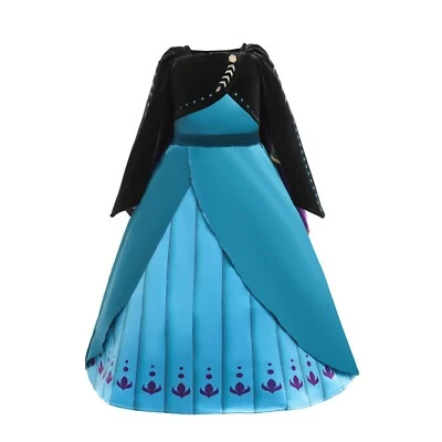 Robe de fantaisie fille ELSA & ANNA® robe reine des neiges princesse costume d'Halloween AN2105 - Photo 1/4