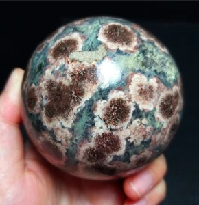 TOP418G Natural Cherry Blossom Stone Crystal Sphere Ball Healing Collection QQ27 - Picture 1 of 14