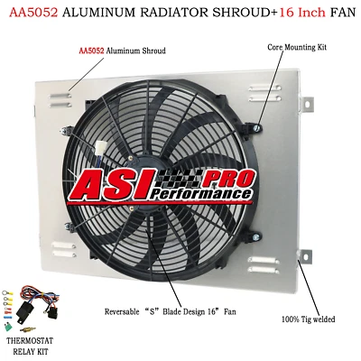 RADIATOR SHROUD+FAN For 1963-1966 65 CHEVY GMC C/K C10 C20 PICKUP TRUCK SUBURBAN Foto 1 de 4