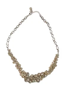 Simply Vera von Vera Wang Silber facettierte Kristall und Draht Perlen Halskette 22 Zoll - Bild 1 von 3
