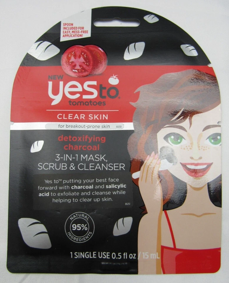 Yes To Tomatoes Detoxifying Charcoal 3-in-1 Mask, Scrub, & Cleanser 0.5 fl. oz. - Image 1 of 1