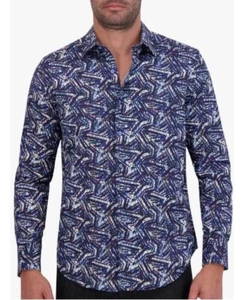 ROBERT GRAHAM Blue Blk Geo Pattern Long sleeve Size XL BRAND NEW w/ TAGS - Picture 1 of 5