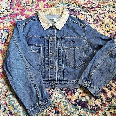Union Bay Vintage Denim Corduroy Jacket Size Large Y2K Foto 1 de 4