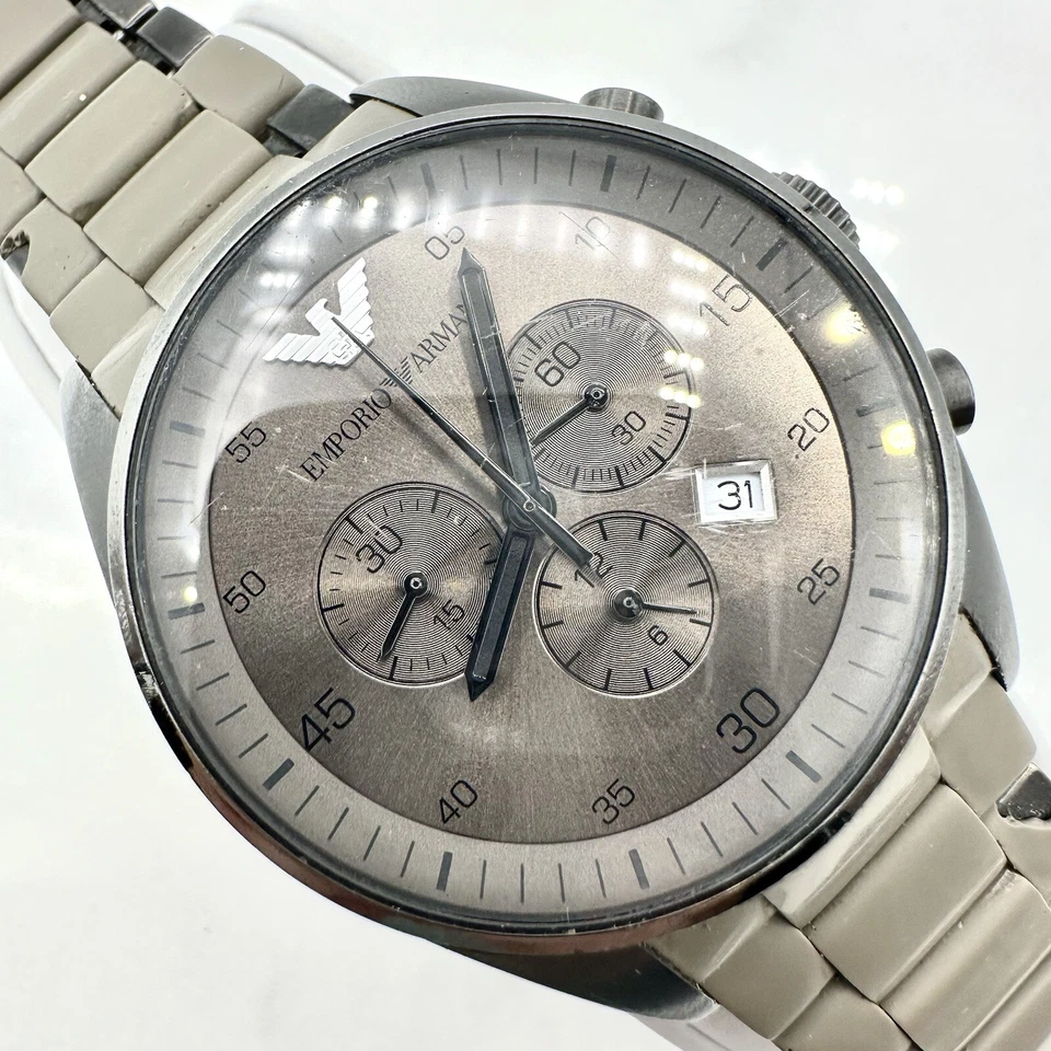 Auténtico reloj cronógrafo para hombre EMPORIO ARMANI AR5950, batería nueva, talla 7” - LEER Foto 1 de 4