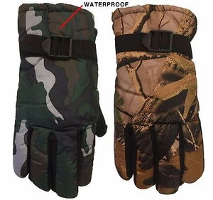 Guantes impermeables de camuflaje de aislamiento térmico deportes al aire libre esquí invierno esquí  - Imagen 1 de 7
