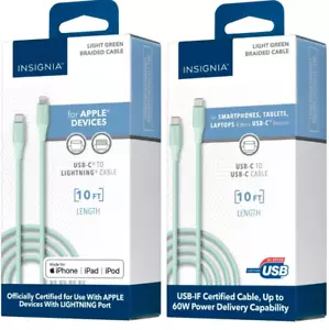 Insignia 10' iPhone to USB-C - USB-A or USB-C to USB-C Charge-and-Sync Cable - Picture 1 of 5