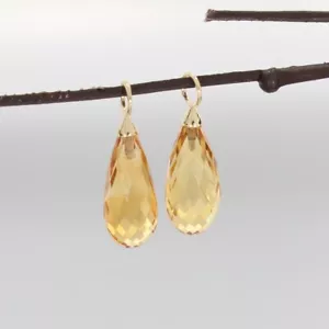 Wert 350 € Citrin (8,40 carat) Einhänger für Ohrringe 585 14 Karat Gelb Gold - Bild 1 von 6