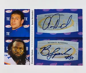 2010 SAGE Dual RC Auto Aaron Hernandez Brandon Spikes A25 Rookie Gators Patriots - Picture 1 of 2