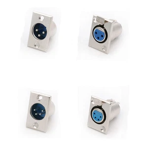 XLR 3 4 Pin Male Felmale Connector Jack Panel Mount Adapter Speaker 3pin Plug - Picture 1 of 6