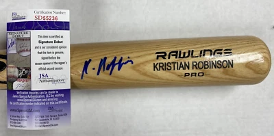 KRISTIAN ROBINSON ARIZONA DIAMONDBACKS SIGNED AUTO RAWLINGS ENGRAVED BAT JSA - Image 1 of 4