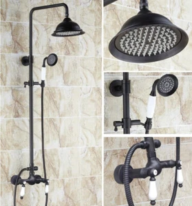 Doppelgriff Öl eingerieben Messing Bad Regen Dusche Wasserhahn Set Mischbatterie 2rs471 - Bild 1 von 7