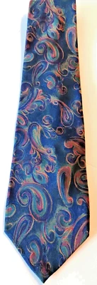 Corbata Karl Lagerfeld Patrón Paisley Abstracto Todo Seda Rojo, Verde, Azul Marino Foto 1 de 4