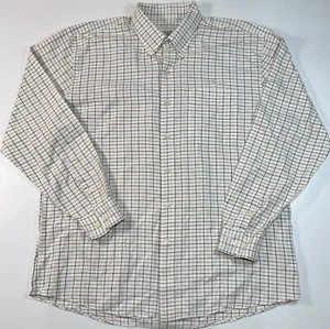 Cutter & Buck Mens Button Down Shirt XL Long Sleeve White Yellow Purple Check - Picture 1 of 9