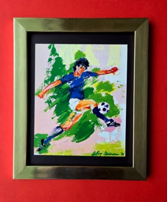 LeRoy Neiman PAOLO ROSSI ITALIA Firmado Arte Pop Montado y Enmarcado Nuevo 10X8 W Foto 1 de 3