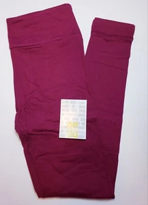 Leggings LuLaRoe OS BACCA rosso bordeaux colore massiccio taglia unica (taglia 2-10) nuovi con etichette - Foto 1 di 8