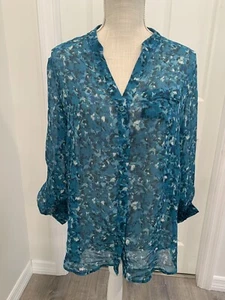 Blusa Camisa Turquesa KUT FROM THE CLOTH Mujer Talla M Fluida Ligera - Imagen 1 de 5