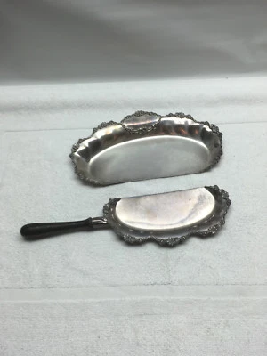 Vintage Homan Silver Plated Special Metal Server Tray 1905 set 2 - Image 1 of 4