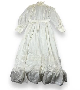 Vintage Laura Ashley Wedding Dress Stunning Ivory Sz 10 Lace Trim Slip Swiss Dot - Picture 1 of 13
