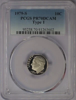 1979-S T-1 10c Type 1 Roosevelt Proof Dime - PCGS PR70DCAM - Image 1 of 2