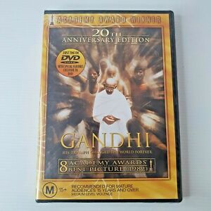 Gandhi: 20th Anniversary Edition (DVD, 1982) Region 4 Aus New & Sealed