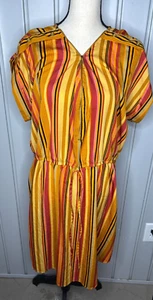 Speed Control New York Dress Size 2X Zip Front Elastic Waist Short Sleeves - Picture 1 of 11