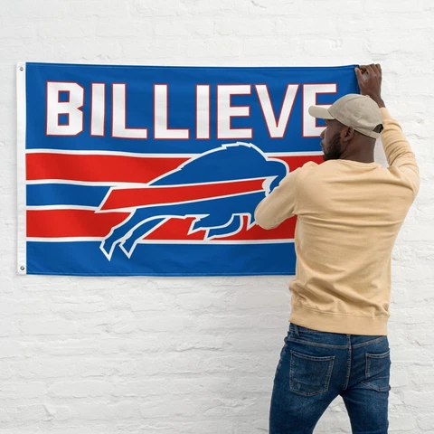 Buffalo Bills BILLIEVE 3x5 ft Premium Flag NFL Football Champions Gift Banner Cover