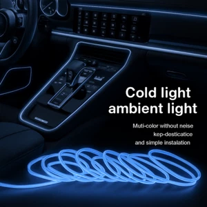 Striscia LED EL Neon per Interni Auto 12V - 3 Metri - Colore Blu Ghiaccio Ice - Foto 1 di 3