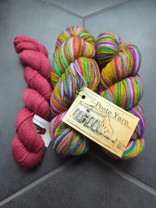 Set Of 2 Poste Yarn Striping Sock 75/25 SW Wool/Nylon 393 Yds Each 100g & Mini - Picture 1 of 5
