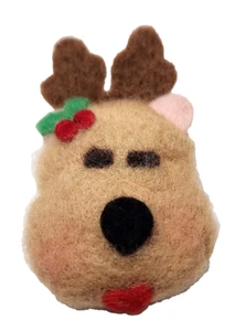 SELTENE Punze PIN Weihnachten Vintage RENTIER RHONDA Kopf PLÜSCH 1987 Brosche - Bild 1 von 2