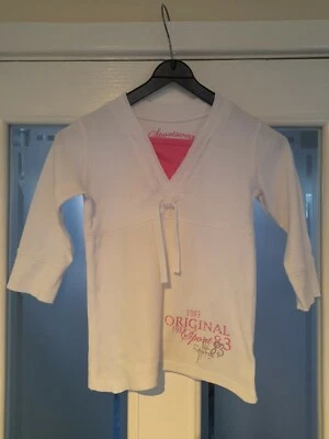 Girls Miss Cherokee White Long Sleeve Top Age 6-7 Years. Excellent condition.  - Image 1 of 4