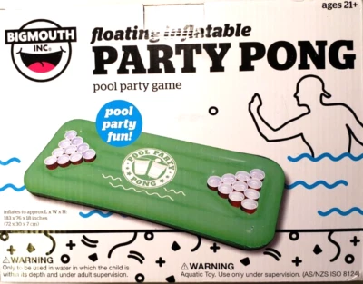 Floating Inflatable Party Pong Pool Party Game 6 Ft Wide Age 21+ Foto 1 de 2