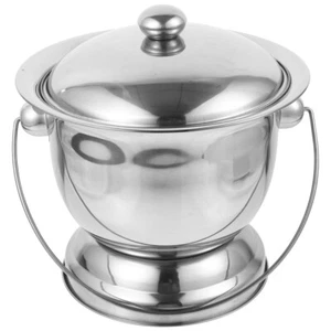 1 Set of Chamber Pot Metal Urine Bucket with Lid Portable Urinal Toilet Urine - Picture 1 of 12