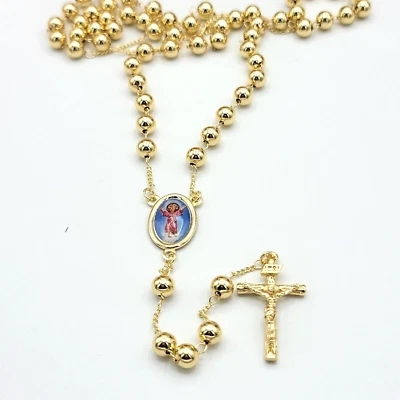 The Divine Child Jesus Gold Plated Rosary. El Divino Niño. Rosario Oro Laminado - Image 1 of 4