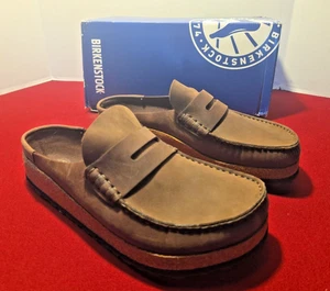 Birkenstock Naples Wrapped Brown Leather Size  Regular 42 Men's 9 Women's 11 - Picture 1 of 8