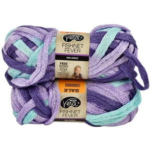 New FISHNET FEVER Moda Vera 10 Ply Acrylic Wool 100g Ball BLUE PURPLE Mix Set X2 - Picture 1 of 8