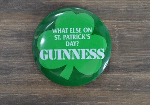 1990's Guinness Pin St. Patrick's Day Stout What Else Green Clover Vintage - Picture 1 of 4