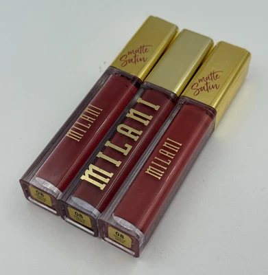 LOTE DE 3 PIEZAS Crema Labial Mate Satinado Milani Amore Tono #08 Disfrute NUEVO Foto 1 de 4