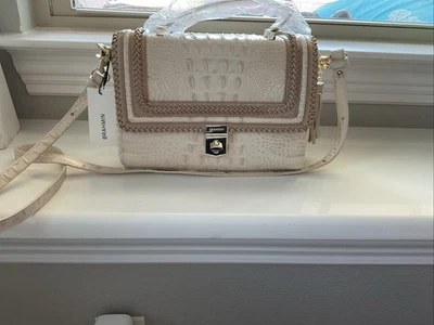 Bandolera Brahmin SUNGLOW DANIELLE Marfil Arena WHIPSTITCH TRENZA Solapa Nueva con Etiquetas Foto 1 de 2