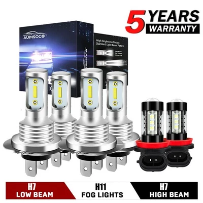 For Mercedes-Benz E350 E550 E63 AMG 2008-2012 LED Headlight Fog Light Bulbs Kit - Image 1 of 4