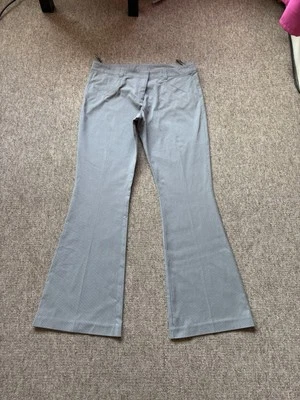 Calça Topshop Smart listrada cinza alargada com bolsos tamanho 16 W37 L32.5 - Imagem 1 de 4