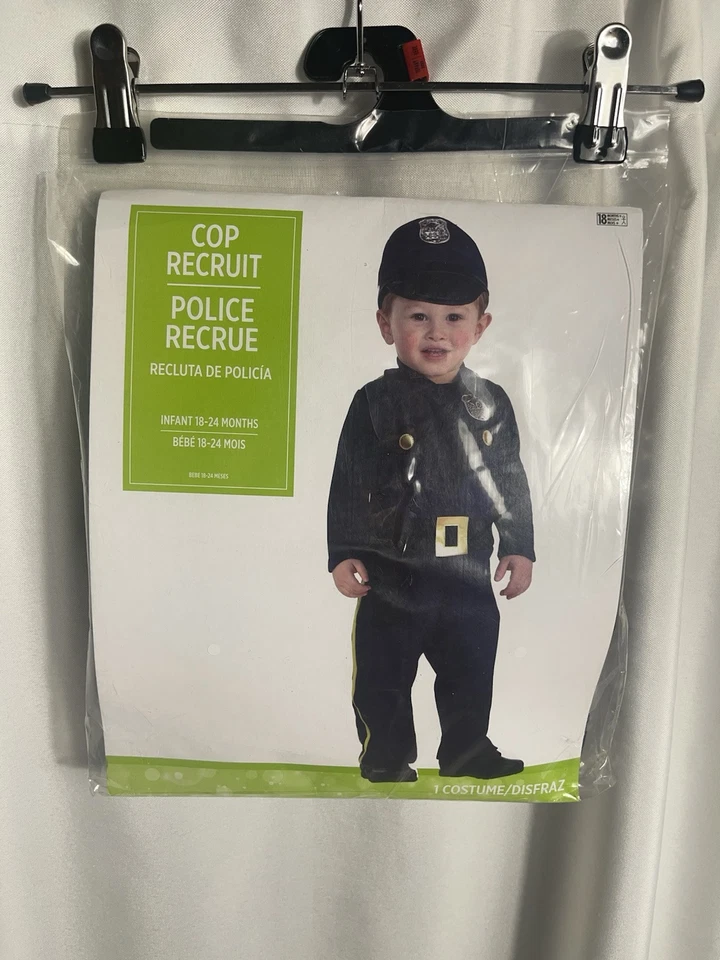 Cop Recruit Police Officer Costume Halloween 18-24 Months Infant Toddler NWT - Imagem 1 de 4