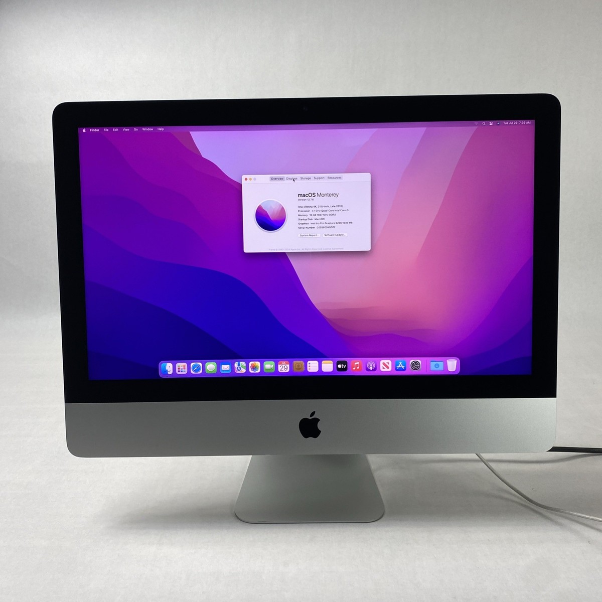 デスクトップ型PC Apple - iMac 2015 MK142J/A iMac（Apple） iMac 21.5インチ Core i5-1.6GHz HDD 1TB メモリ