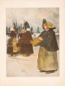 POSTER FRANCESE ORIGINALE D'EPOCA DANS SARDINIERES BY BORGEX ESTAMPE MODERNO 1897 - Foto 1 di 3