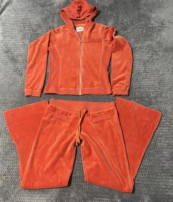 Bella Dahl 女式橙色连帽衫和运动裤套装,尺寸 S。 — 第 1/4 张图片