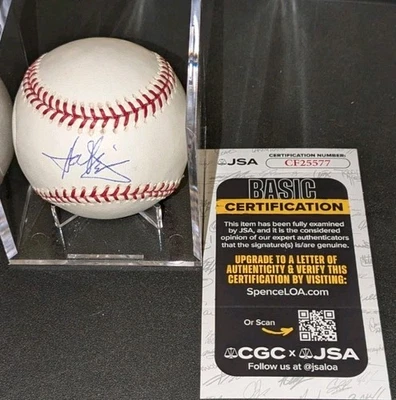 Harold Baines Chicago White Sox Salón de la fama firmado Rawlings OML Ball JSA Foto 1 de 4