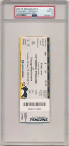 CONNOR BEDARD NHL DEBUT FULL TICKET 2023 NHL PENGUINS BLACKHAWKS PSA 10 GEM MINT - Picture 1 of 2