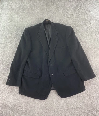 Blazer Stafford 48 R Vintage Negro Cabello Franela Premium Diseñador Deporte Foto 1 de 4