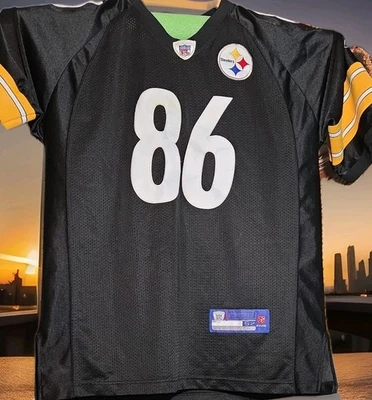 Camiseta deportiva vintage de los Pittsburgh Steelers para hombre 52 negra Reebok Hines Ward 86 cosida Y2K Foto 1 de 4