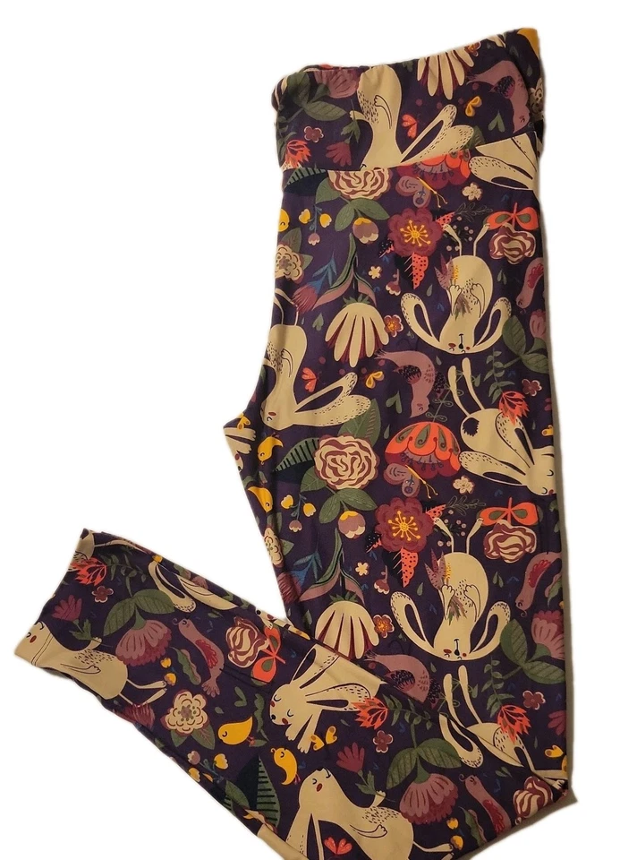 Leggings Lularoe raros - Nuevos sin etiquetas - Conejitos florales  Foto 1 de 4